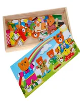 Wooden Puzzle Set Baby Educational Toys Bear Changing Clothes Puzzles Kids Children039s Wooden Toy 6469094