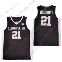 Basketball Vest College St. Bonaventure Bona Bonnies Jerseys 21 OSUN OSUNNIYI NCAA Jersey Black tout cousu