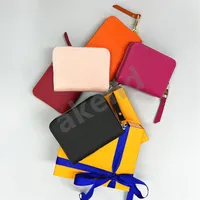 Top quality Genuine Leather Purse card holder Luxurys designer wallet Men Women's Holders single Coin Black Lambskin Min290M