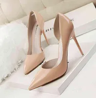 Nieuwe 2022 Dames Pumps Elegant Pointed Toe Patent Leather Office Lady Shoes Spring Summer Hoge Heels Wedding Bridal Shoes G2204269981580