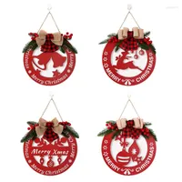 Flores decorativas Decoração de Natal Holas Bell/Deer/Carta/Lâmpada Vermelha Pendurada Decoração de Madeira Decoração de Madeira Porta da Varanda da varanda
