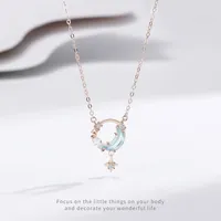 Party Favor Designer 925 sterling silver dreaming star river necklace women's luxury niche design zirconia star moon pendant