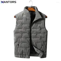 Men's Vests MANTORS Men Waistcoat Solid Color Sleeveless Down Vest Jacket Autumn Winter Warm Coat Casual Waterproof Colthing 5XL