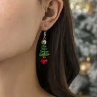 Dangle & Chandelier Trendy Cute Green Red Drop Christmas Earrings for Women Jewelry Girls Statement Hook Dangle Earrings Party Gifts Female