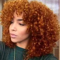 Headwear Hair Accessories Remy Hair Curly Lace Front Wig Human Hair Short Ginger Bob Wig For Women