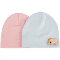Berets Geebro 0-3 Month Cute Baby Warm Soft Cotton Skullies Beanies Solid Color With Animal Sequins Fashion Hats Children Bonnet