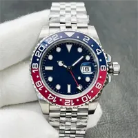 Watch Watch for Man Watchs الهيكل العظمي Lady Wristwatch Box GMT Root Beer AAA Quality Pepsi Dial Blue Dial Jubilee Strap Crownclasp 40mm Watches 904L Movement