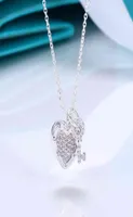 TIF Original Love Key Heart Shaped Diamond Pendant Necklace S925 Sterling Silver Love Necklace Light Luxury Niche Design Necklace 9443077