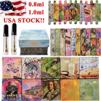 USA STOCK GCC Atomizers 0.8ml 1ml Gold Coast Clear Smoker Club Vape Cartridges Packaging Ceramic Coil Vape Carts 510 Thread Wax Vaporizers With 10 Flavors