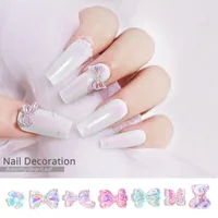 Nail Art Decorations Fashion 3D Acrylic Bow Bear Butterfly Glitter AB Polish Manicure Parts Supplies Decals Accessorie