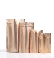 Vários tamanhos Bolsas de embalagem de chá de ouro rosa Bolsas de embalagem de alumínio Pacote de pacote de presentes selvagens bolsas de café fosco de café 2493924