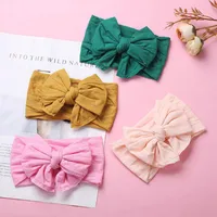 Girls Hair Accessories Baby Headbands Bands Kids Accessory Childrens Nylon Double-Deck Bows Bowknot Soft E20993