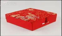 Cotton Filled Bracelet Gift Box Whole size 4x4x18 inch 48pcslot Mix Color Silk Fabric9982470
