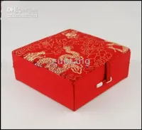 Cotton Filled Bracelet Gift Box Whole size 4x4x18 inch 48pcslot Mix Color Silk Fabric6588404