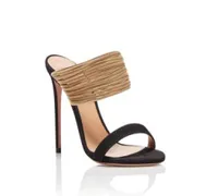 Идеальное официальное качество обуви Aquazzura Rendez Vous Pumps Островая кожаная кожаная новая выпуск Slippers High Heel Sangals7565775