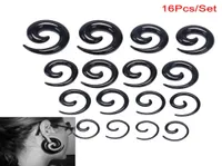 Hoop Huggie 16PcsSet Acrylic Spiral Taper Flesh Tunnel Ear Stretcher Expander Stretching Plug Snail6312961