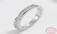 Trendy Single Row Square 925 Sterling Silver Eternity Band Ring For Girl Valentine039s Day Gift Jewelry Whole XR4708788653