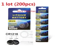 200pcs 1 lot CR1216 3V Lithium li ion button cell battery CR 1216 3 Volt liion coin batteries 5172129