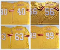 NCAA Football 99 Warren Sapp Jersey 40 Mike Alstott 63 Roy Selmon Yellow Stitched Logos Man Vintage Mitchell i Ness