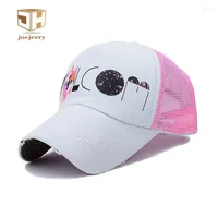 Ball Caps Joejerry Summer Mesh Breathable Girl Baseball Cap Trucker Gorras Snapback Graffiti Hats For Women