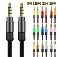 1m 15m 2m 3m 35mm fabric Braided Nylon Jack Male Car Aux Audio Cables Wire For Samsung Tablet pc mp39119439