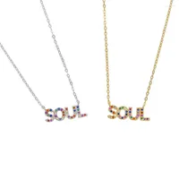 Chains High Quality Simple Fashion Women Jewelry Trendy Letter Design 925 Sterling Silver Soul Necklace