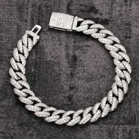 Pendant Halsketten Halsketten 18 Zoll 10 mm 925 Sterling Sier Seting Eced Moissanit Diamond Hip Hop Kubaner Linkkette Miam Dhgarden Dhcdt
