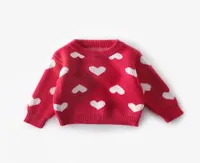 Baby Kids Sweter Girls Love Serce Wzorka Krzyna Pullower Valentine039s Day Toddler Ubrania J27796457214