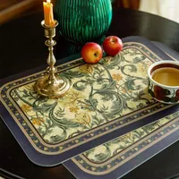 Table Mats Leather Placemats Set Of 2 Heat Resistant Waterproof Washable Easy To Clean Mat Non-Slip Anti-Skid Dinner Print