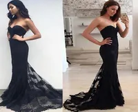 Sweetheart Black Lace Prom Dresses Mermaid personalizado Made Long Fiest Dress Clothing Women Cheap Evening Gowns9321367