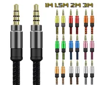 1m 15m 2m 3m 35mm fabric Braided Nylon Jack Male Car Aux Audio Cables Wire For Samsung Tablet pc mp39315527