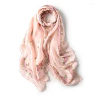 Scarves Fashion Floral Print Sun Protection Women Scarf Thin High Quality Comfort Silk Long Smooth Decorate Shawl Korea Satin