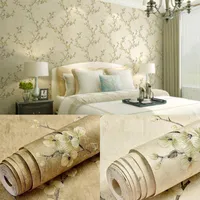 Wallpapers Self-Adhesive Non-Woven Wallpaper Embossed Damask Wall Sticker Bedroom Living Room Background Floral Pattern 3D Paper Decor