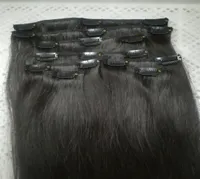 Promotion 70g 100g 120g 140g 160g Straight Remy Clip in Human hair extension Black Brown Blonde for color choice 14quot 4533705