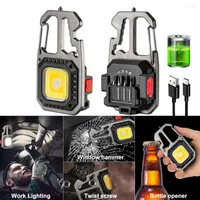 Flashlights Torches Outdoor Camping Light Portable Keychain LED Work Emergency Lamp With Magnetic Bottle Opener Flashlig