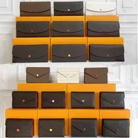 L152 Top quality women original box purses luxury real leather multicolor short wallet Card holder Holders single classic zipper p230m