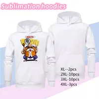 Local Warehouse Heat transfer Blank Sublimation White Hoodies Long Sleeve Hooded Sweater Polyester Mixed Sizes Z11