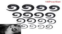 Hoop Huggie 16PcsSet Acrylic Spiral Taper Flesh Tunnel Ear Stretcher Expander Stretching Plug Snail1092935