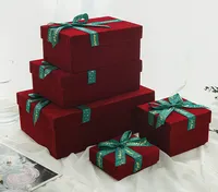 Jouets de streamer Christmas Flannel Bow Rectangular Heaven and Earth Cover Box vide Boîte d'anniversaire