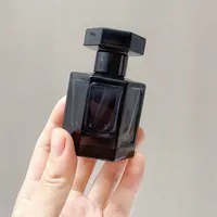 30ml Transparent Black Perfume Bottle Portable Travel Empty Glass Refillable Spray Bottle Cosmetics Container