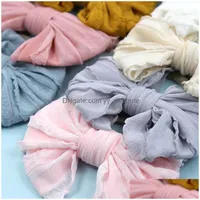 Headbands Ins Lace Baby Headbands Soft Nylon Born Bows Girls Designer Infant Headband Girl Hair Accessories Drop Delivery Jewelry Ha Dh6Cy