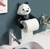 Resin Panda Figurin Roll Toilet holder Wall Mounted Paper box Holder Bathroom Decoration Tissue Box 2206227676678