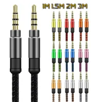 1m 15m 2m 3m 35mm fabric Braided Nylon Jack Male Car Aux Audio Cables Wire For Samsung Tablet pc mp33372588