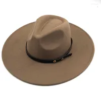 Berets 5pc Large Fedora Hat Fedoras Bulk Female Male Big Felt Hats Women Men Wide Brim Cap Woman Man Jazz Panama Caps Autumn Winter