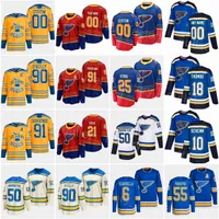 Blues Hockey 55 Colton Parayko Jersey 90 Ryan OReilly 10 Brayden Schenn 50 Binnington 25 Kyrou 21 Tyler Bozak 91 Vladimir Tarasenko 6 Marco''Nhl''shirt