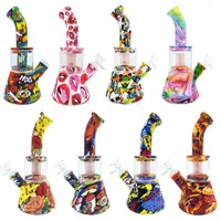 Unique Pipes Heady Glass Bongs Halloween Style Hookahs Water Pipes Showerhead Perc Octopus Oil Dab Rigs Beaker Bong 5mm Thick Small Mini Wax With Bowl