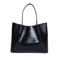 Women luxury rivet Messenger bags doodling redbottoms handbags totes composite handbag genuine leather purse designer shoulder bag1277039