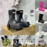 Tasarımcı Kadın Bot Trooper Square Toed Sıcak Yün Kürklü Kürklü İç Kauçuk Boot Eva Clog 2.0 Diz Yarı Kadın Bayanlar Moda Kış Ayakkabıları