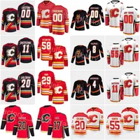 Calgary Hockey Flames 8 Christopher Tanev Jersey 17 Milan Lucic 29 Dillon Dube 22 Trevor Lewis 58 Oliver Kylington 20 Blake Coleman 4 Rasmus''Nhl''shirt