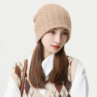 Berets Mens Hat Lime Women Warm Solid Twist Knit Crochet Pile Pullover Cap Female Trapper Trappers For Men